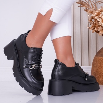 Pantofi dama casual Negri din Piele Ecologica Loredana - Img 2