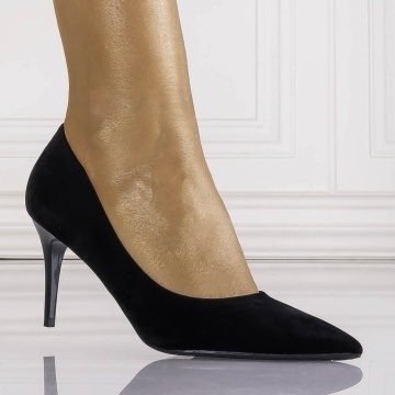 Pantofi dama Negri din Piele Ecologica Intoarsa Casilas