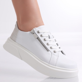 Ronla Ladies' Casual Λευκό Φυσικό Δερμάτινο Παπούτσι