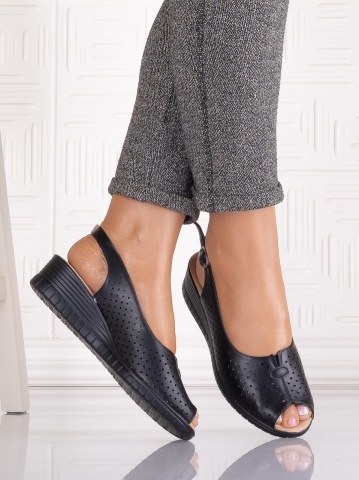 Sandale casual Negre dama din Piele Ecologica Seliorra