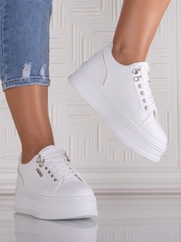 Sneakers dama cu platforma Negri din Piele Ecologica Dalenea