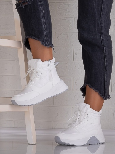 Sneakers dama Imblaniti Albi din Piele Eco,si fas Miracla - Img 3