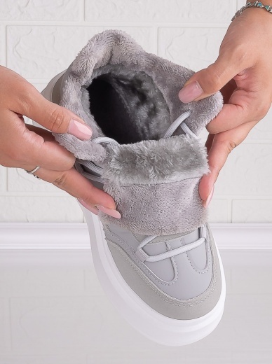 Sneakers dama Imblaniti Gri din Piele Ecologica Elizze - Img 5