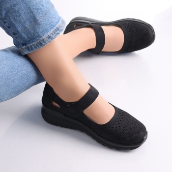 Tiga Ladies' Casual Μαύρα Παπούτσια από Οικολογικό Δέρμα - Img 5