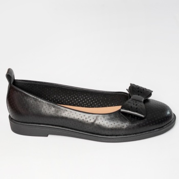 Γυναικείες μαύρες μπαλαρίνες eco leather carmen - Img 4