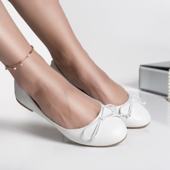 Κυρίες' λευκές μπαλαρίνες amany eco leather - Img 4
