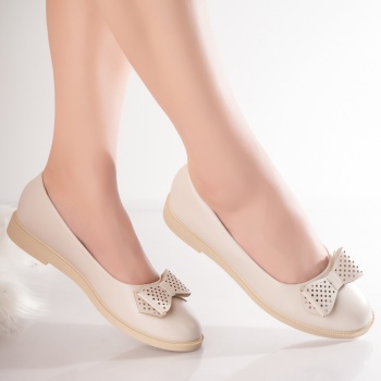 Μπεζ γυναικεία μπαλαρίνες από Zeca Ecological Leather