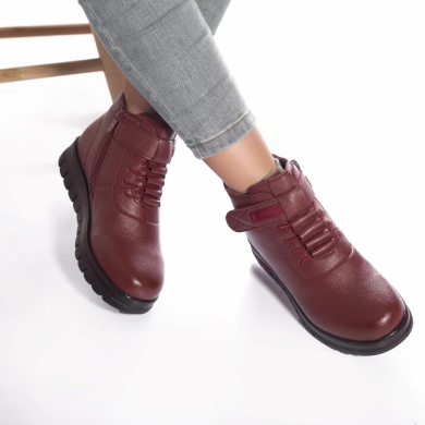 Μπότες χωρίς θήκη από διακοσμημένο eco leather μπορντό - Img 2