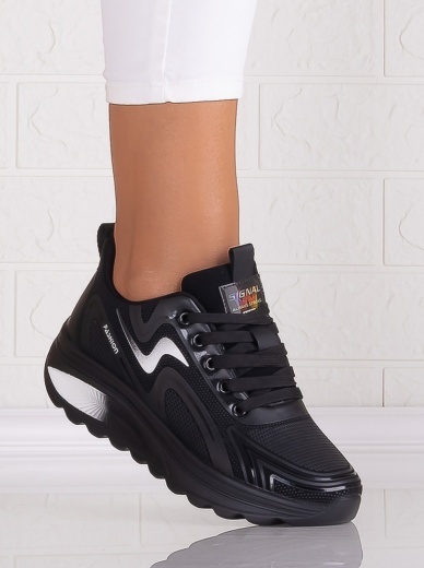 Adidasi dama Negru/alb din Textil Diga