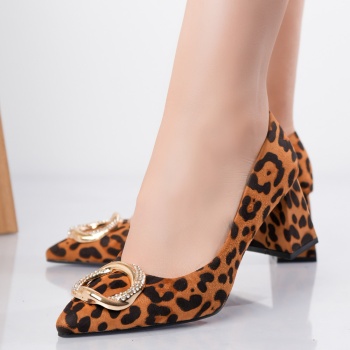 Berga γυναικεία παπούτσια με animal print από οργανικό δέρμα