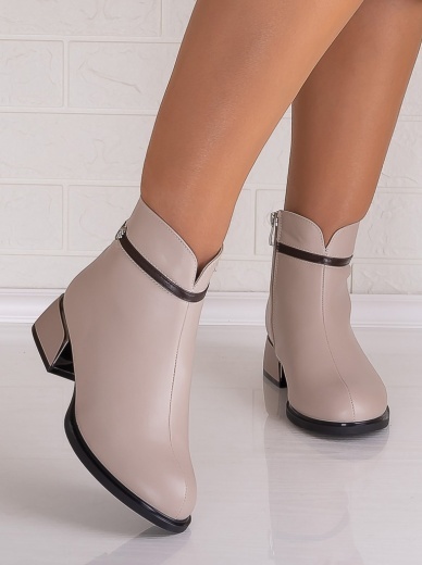 Botine Dama Bej din Piele Ecologica Bonie