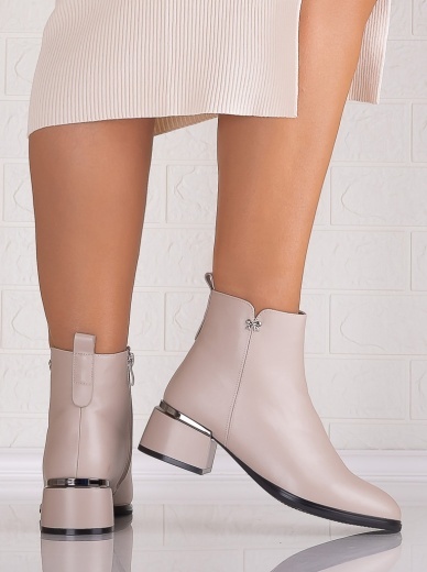 Botine Dama Bej din Piele Ecologica Dolly - Img 5