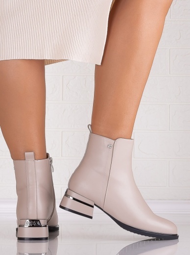 Botine Dama Bej din Piele Ecologica Moriga