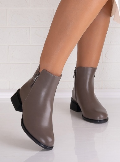 Botine Dama Gri din Piele Ecologica Sevia - Img 5