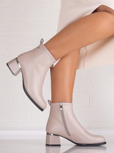 Botine Dama Imblanite Bej din Piele Ecologica Lilita - Img 6