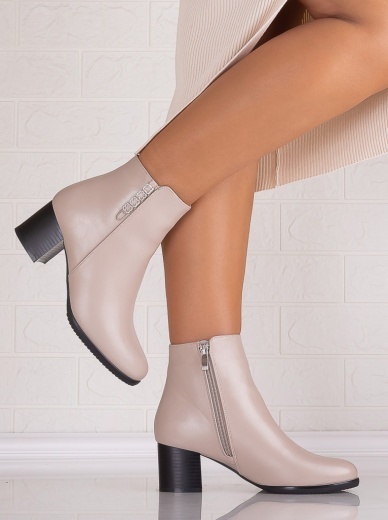 Botine Dama Imblanite Bej din Piele Ecologica Omania - Img 4