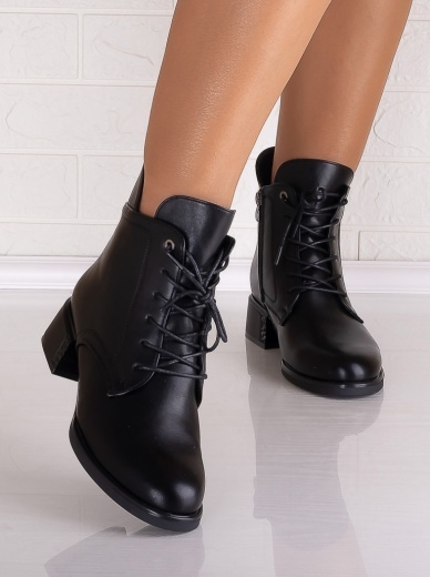 Botine dama Imblanite Negre din Piele Ecologica Helara - Img 6