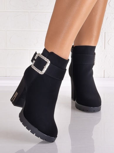 Botine Dama Imblanite Negre din Piele Ecologica Intoarsa Avessia - Img 4