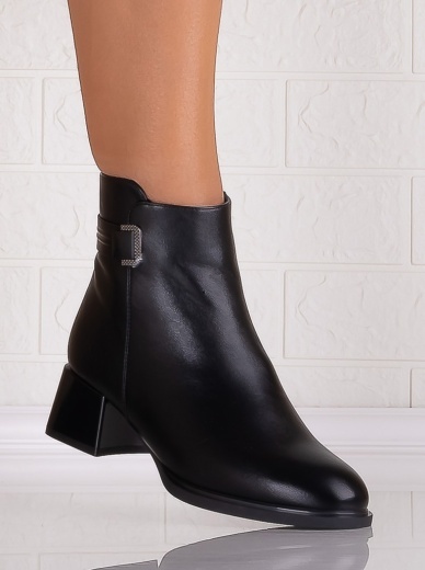 Botine Dama Imblanite Negre din Piele Ecologica Lilita