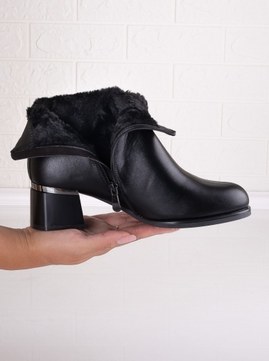Botine Dama Imblanite Negre din Piele Ecologica Lilita - Img 3