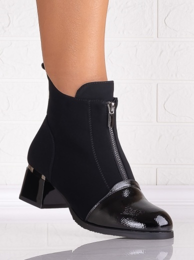 Botine Dama Negre din Piele Ecologica Intoarsa Nevada - Img 3