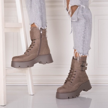 Ghete Dama Kaki din Piele Ecologica Intoarsa Janisca