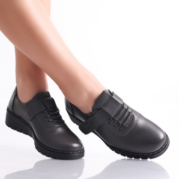 Magaly Γυναικεία Γκρι Eco Leather Casual παπούτσια - Img 2