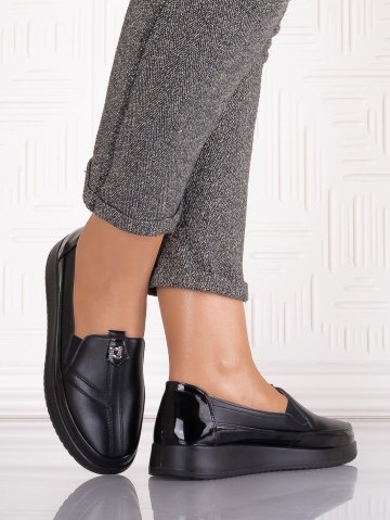 Pantofi casual Negrii dama din Piele Ecologica Assia