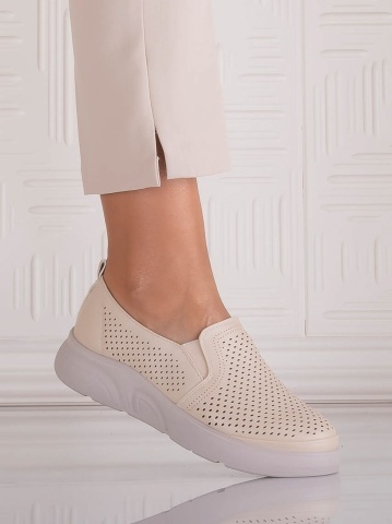 Pantofi dama Casual Bej din Piele Ecologica Nilasa