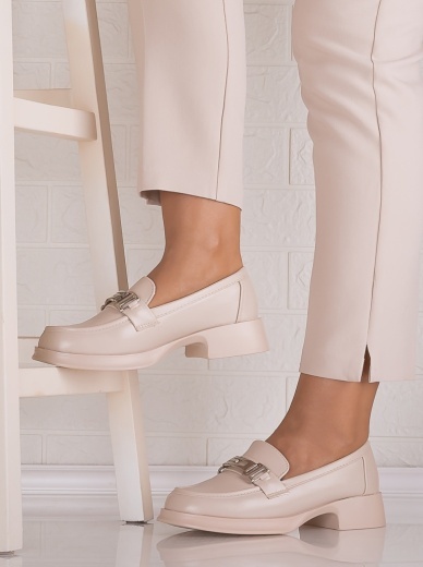 Pantofi dama casual Bej din Piele Ecologica Vanora - Img 2