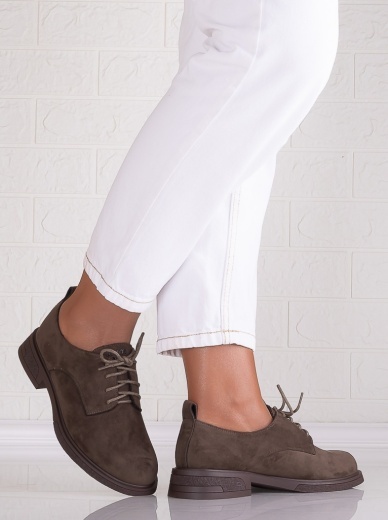 Pantofi dama casual Khaki din Piele Ecologica Intoarsa Surana - Img 4