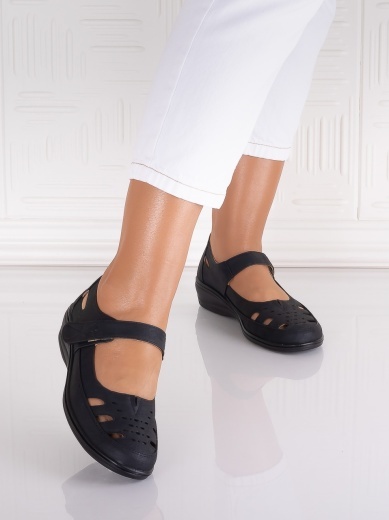 Pantofi dama casual Negri din Piele Ecologica Araua - Img 5