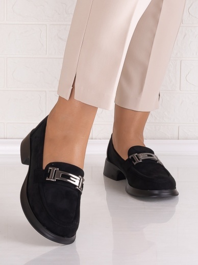 Pantofi dama casual Negri din Piele Ecologica Intoarsa Kalya - Img 5