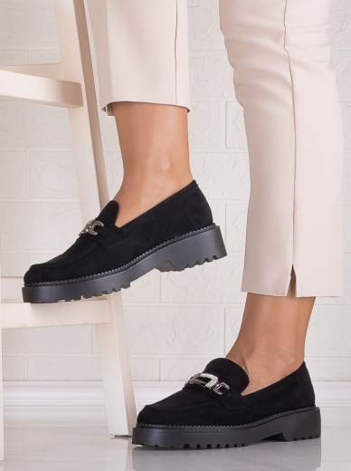Pantofi dama casual Negri din Piele Ecologica Intoarsa Morgana - Img 3