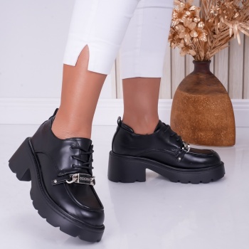 Pantofi dama casual Negri din Piele Ecologica Loredana - Img 3