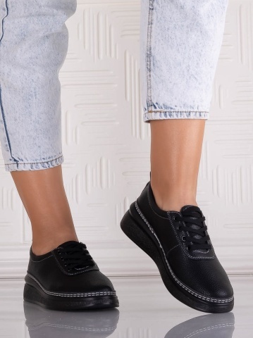 Pantofi dama casual Negri din Piele Naturala Alonsa