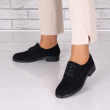 Pantofi dama casual Negri Piele Ecologica Intoarsa Parvi