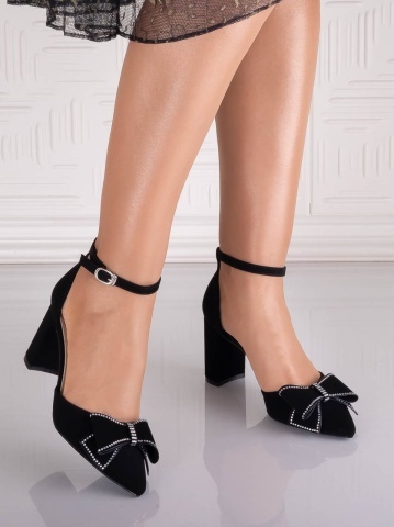 Pantofi dama Negri din Piele Ecologica Intoarsa Grasela