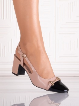 Pantofi dama Negru/nude din Piele Ecologica Scona - Img 2