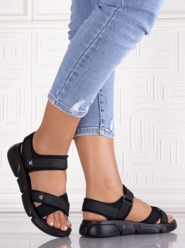 Sandale dama Negrii din Material Texil Velvett