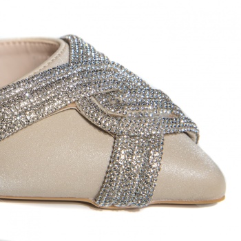 Γυναικεία παπούτσια μπεζ eco velvet leather danisa - Img 3