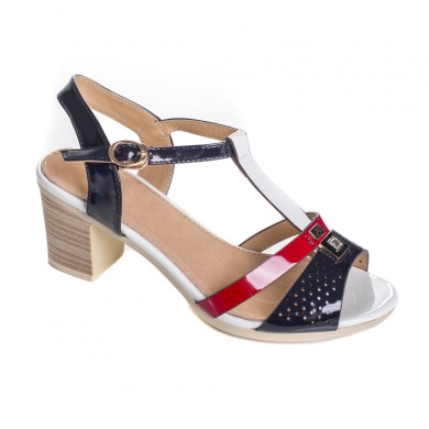 Γυναικεία σανδάλια με έγχρωμο eco leather lace-up τακούνι - Img 5