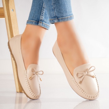 Γυναικεία casual παπούτσια Beige Eco Leather Amelia