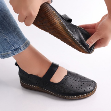 Γυναικεία casual παπούτσια Blacks από οργανικό δέρμα Beloved - Img 2
