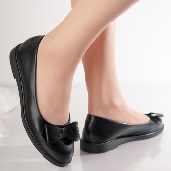 Γυναικείες μαύρες μπαλαρίνες από Zeca Ecological Leather - Img 4