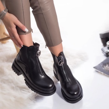 Γυναικείες μπότες eco leather padded aryanna μαύρο - Img 5