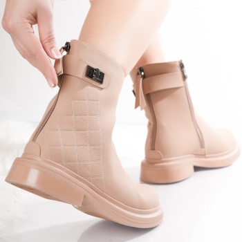 Μπότες από βιολογικό δέρμα Malina Khaki Ladies' Boots - Img 3