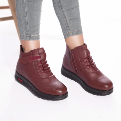 Μπότες χωρίς θήκη από διακοσμημένο eco leather μπορντό - Img 5