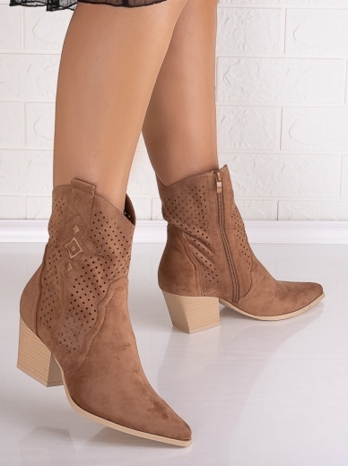 Botine dama Camel din Piele Ecologica Intoarsa Jure - Img 5
