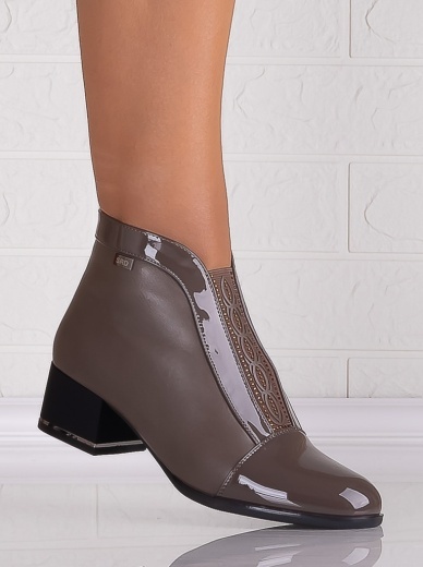 Botine Dama Gri din Piele Ecologica Elia - Img 5
